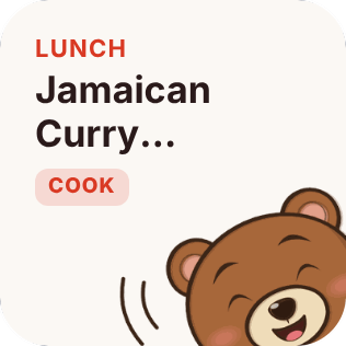 MealBear small widget: lunch, with the bear peeking in